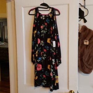 Cold shoulder long sleeved dress